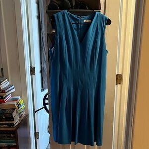 Calvin Klein Teal Sleeveless Midi Dress